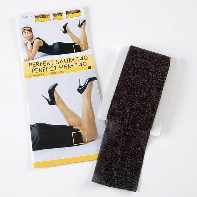 Bainha perfeita [40 mm x 3 m] | Vlieseline – preto,  image number 1