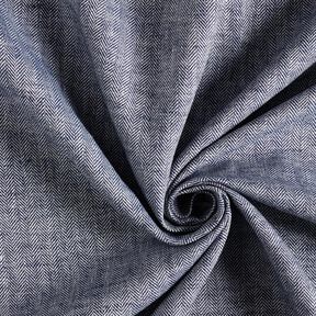 Mistura de linho e algodão Espinha de peixe – azul-marinho | Retalho 70cm, 