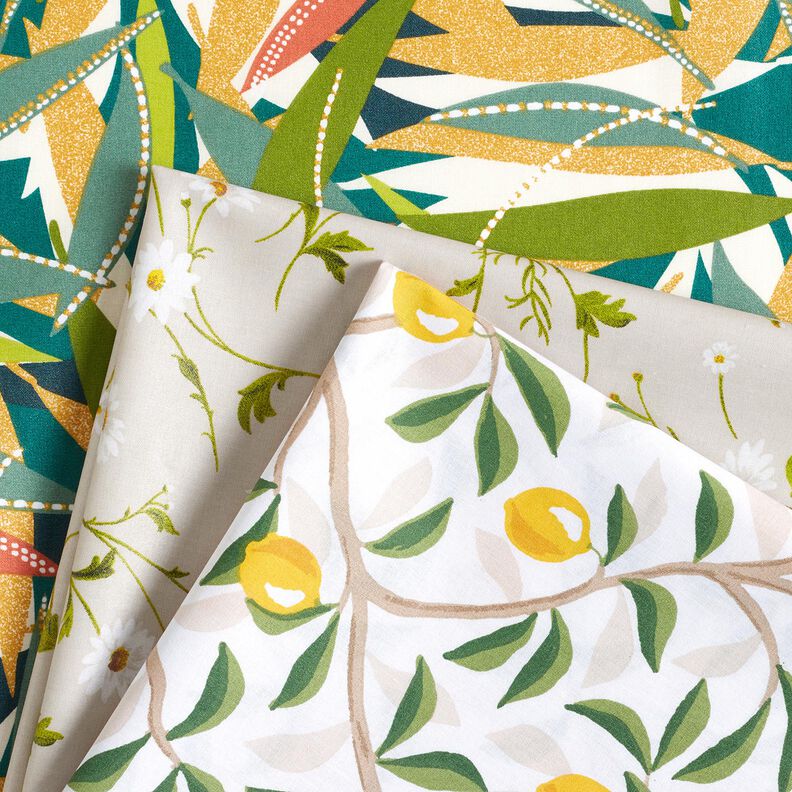 Algodão revestido Limões pintados – branco/amarelo-limão,  image number 6