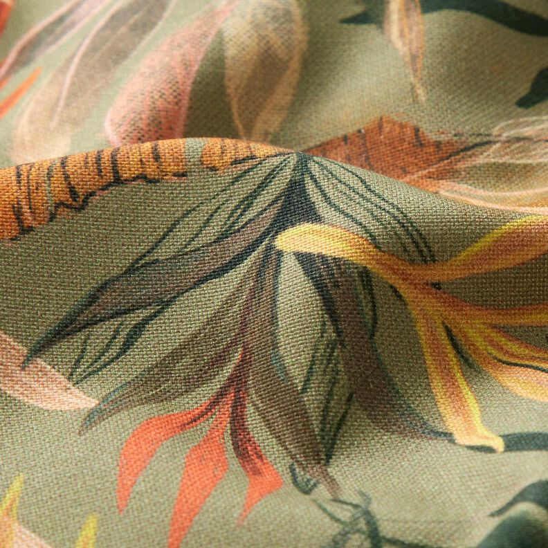 Tecido para decoração Meio linho Panamá Folhas de palmeira digitais – caqui-claro,  image number 2