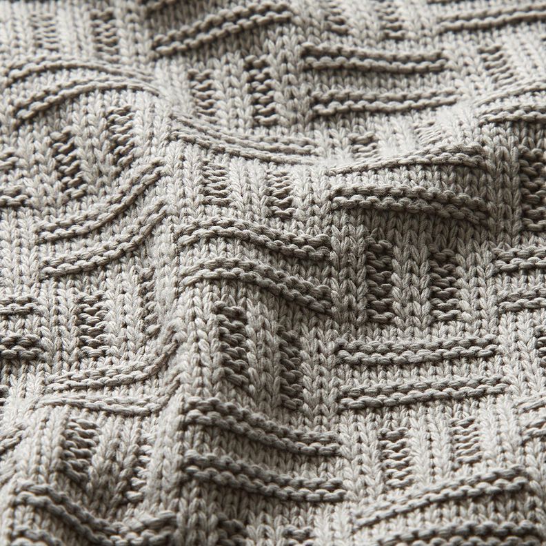 Tecido de malha Padrão canelado fragmentado – cinzento claro,  image number 2