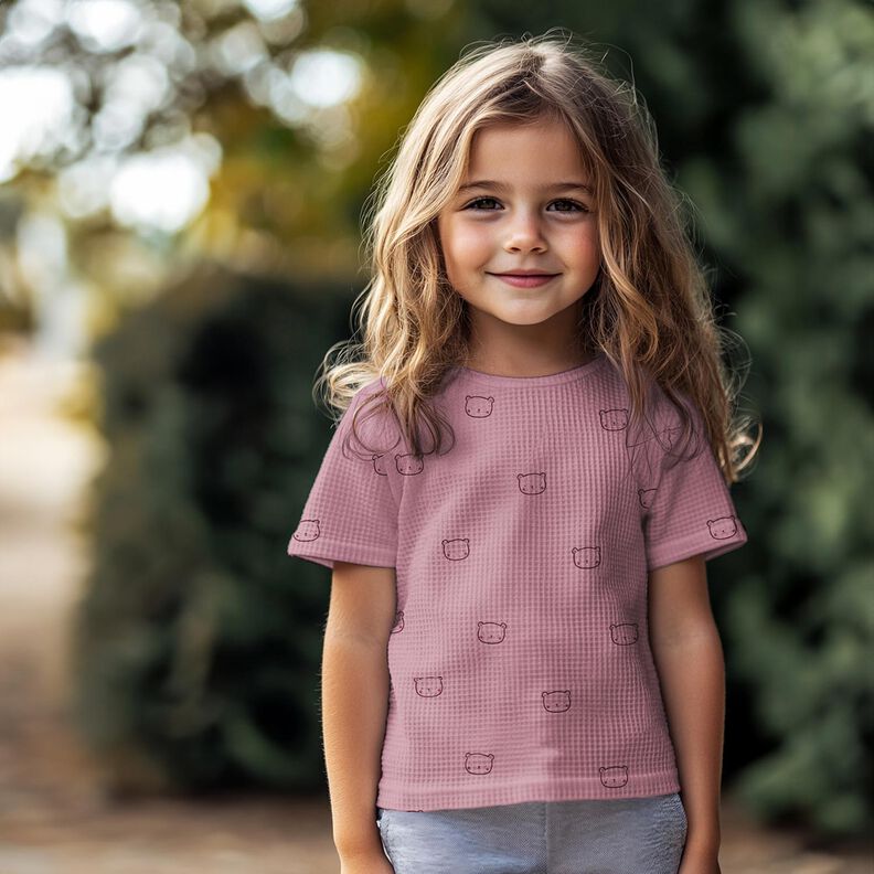 Jersey Favos Ursinho | Poppy Fabrics – rosa-velho escuro/beringela,  image number 5