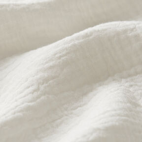 Musselina/ Tecido plissado duplo – branco sujo | Retalho 50cm, 