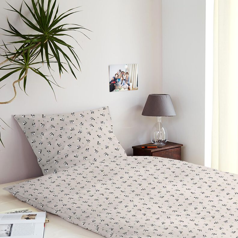 Tecido de algodão Cretone Urso panda fofo – natural,  image number 5