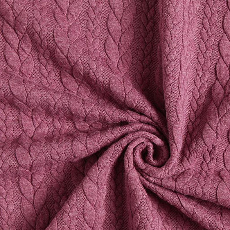Jersey Jacquard Cloqué Padrão entrançado – frambuesa,  image number 3