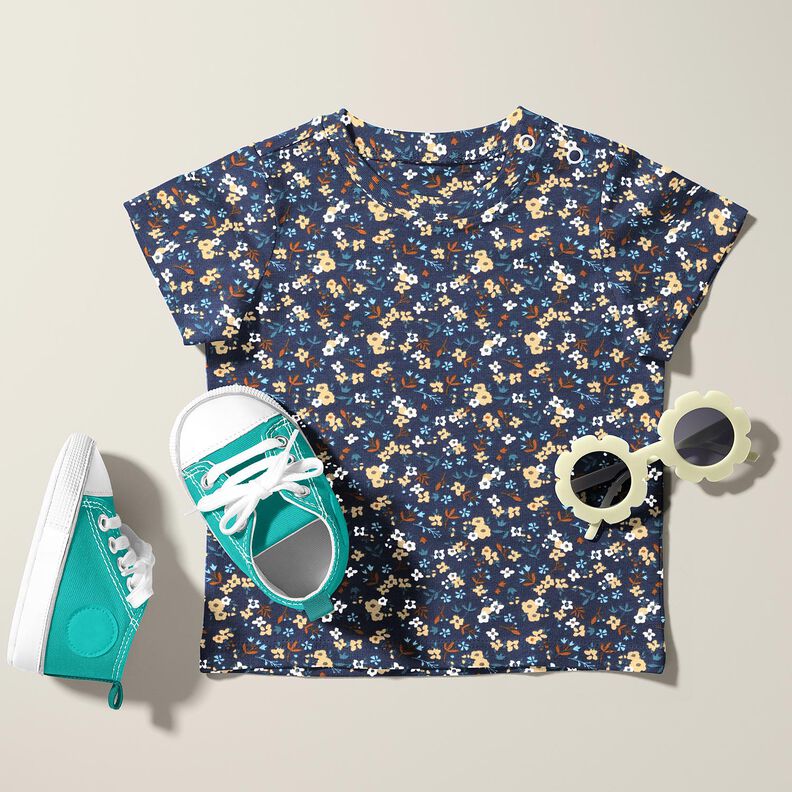 Jersey de algod&atilde;o Millefleurs &ndash; azul-noite,  image number 5