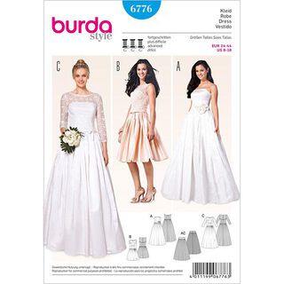 Vestido de noiva/ Vestido corset/ Saia, Burda 6776, 