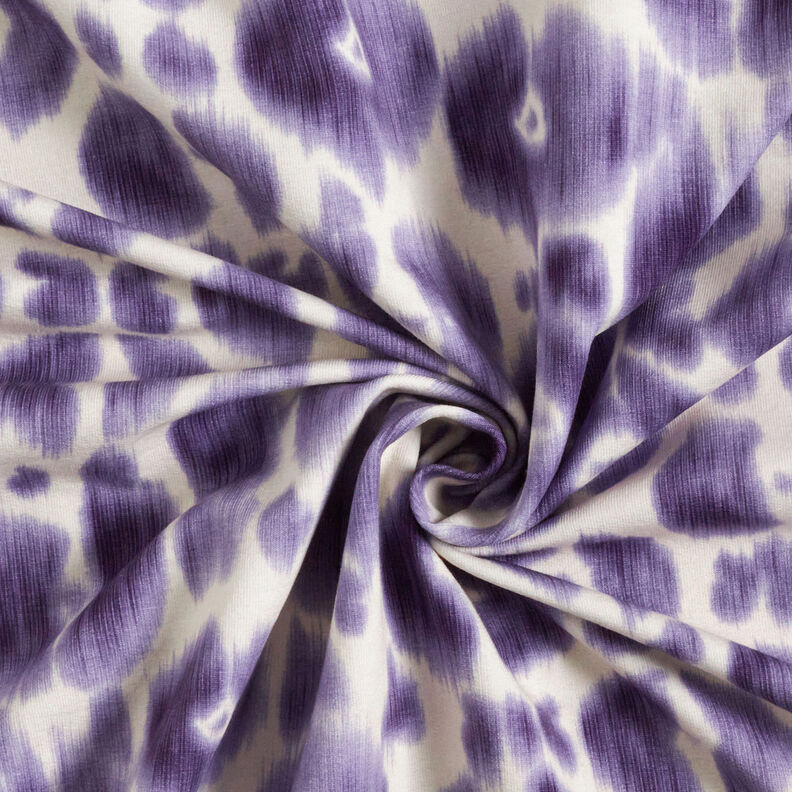 GOTS French Terry Padrão Leo Batik | TCC x LOOKS by Wolfgang Joop – roxo/creme,  image number 5
