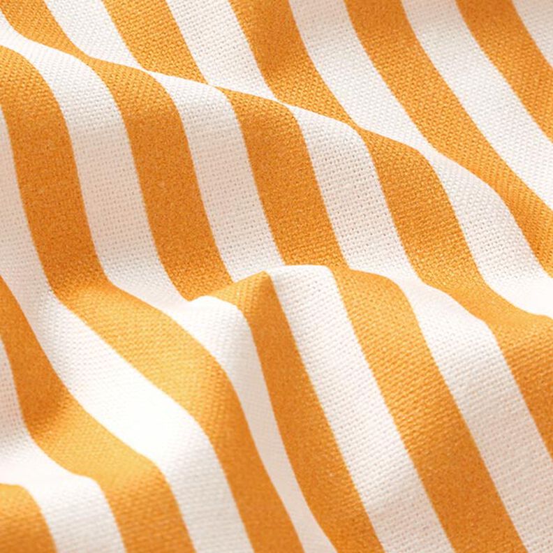 Tecido para decoração Meio linho Panamá Riscas longitudinais – laranja-claro/branco,  image number 2