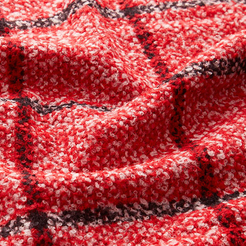 Bouclé para sobretudos Xadrez – vermelho,  image number 2