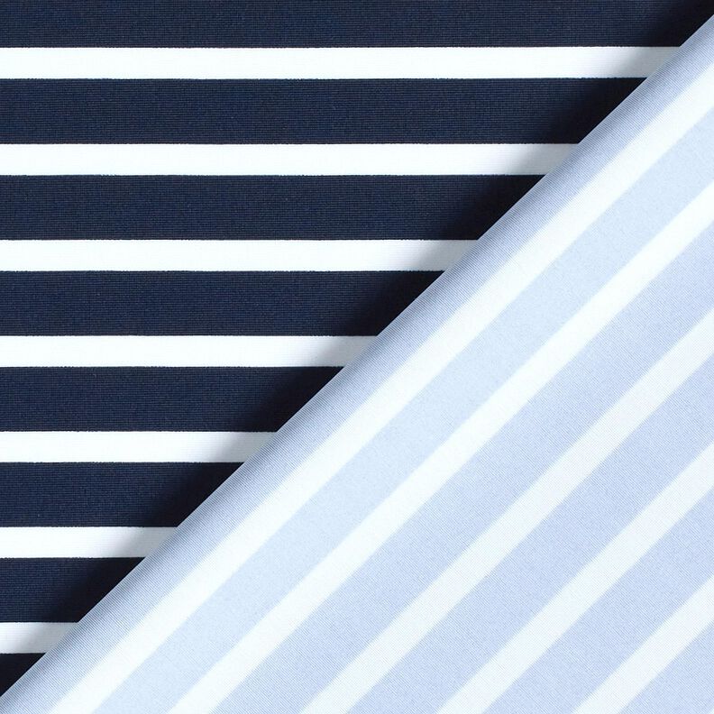 Tecido para fatos de banho Riscas marítimas – azul-noite/branco,  image number 4