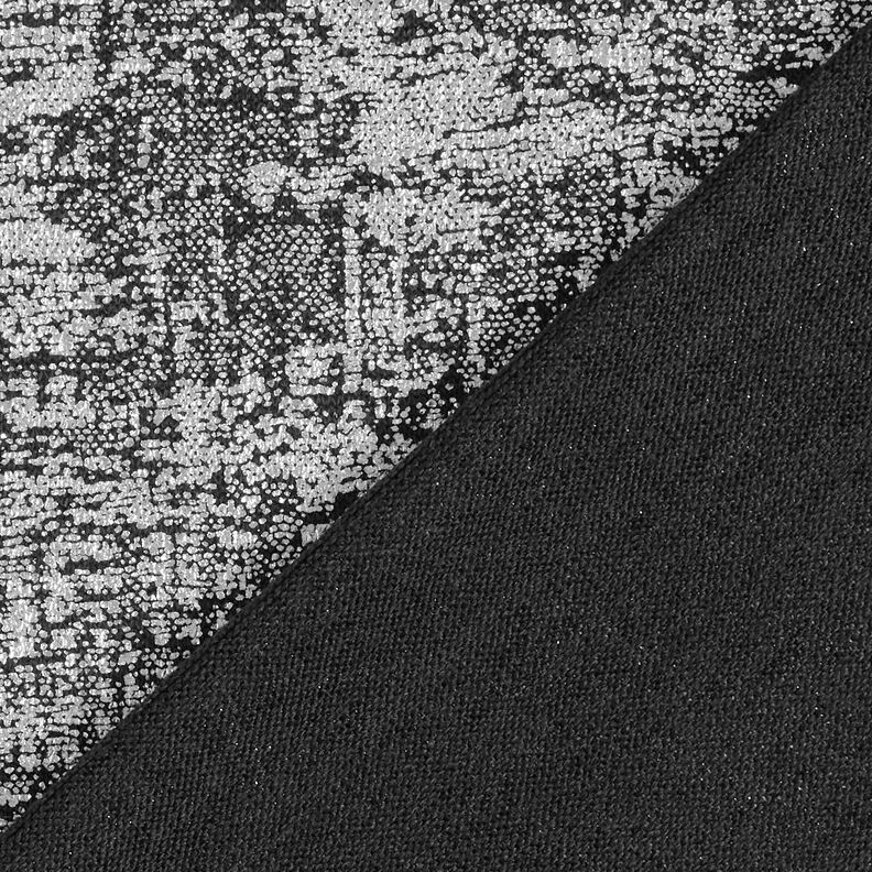 Tecido de malha com estampa metálica abstrata – prata metálica/preto,  image number 5