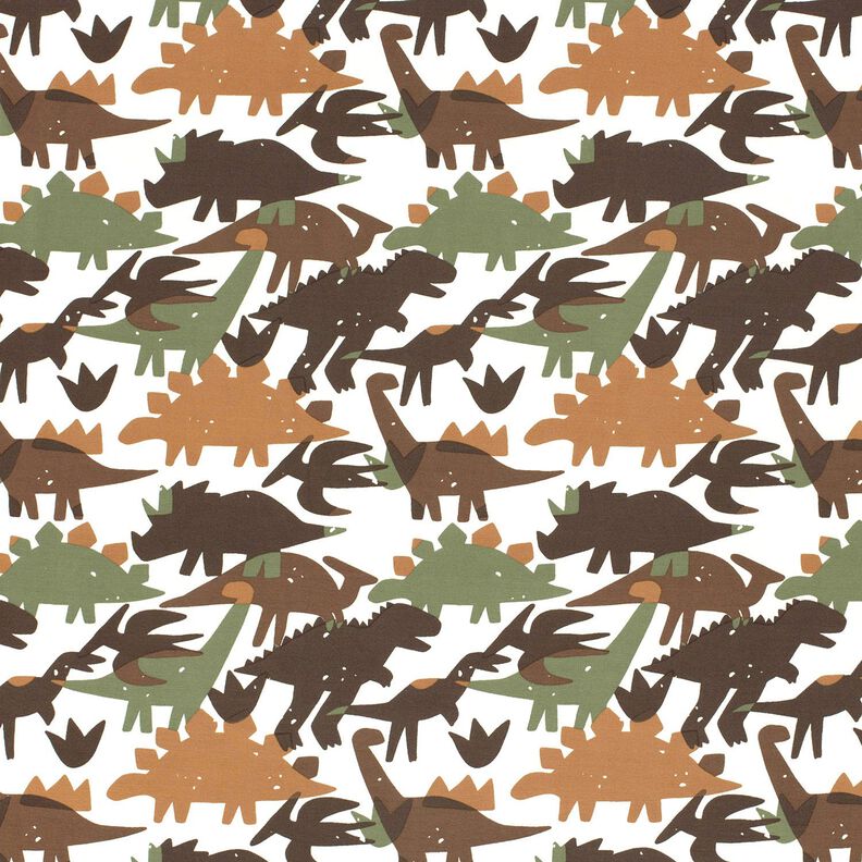 Jersey de algodão Camuflagem Dinossauro – marfim/castanho,  image number 1
