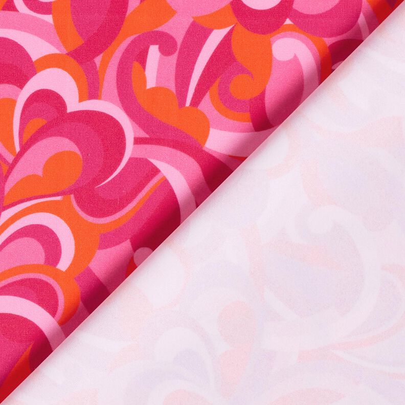 Tecido para fatos de banho Laços abstratos – rosa intenso/laranja,  image number 4