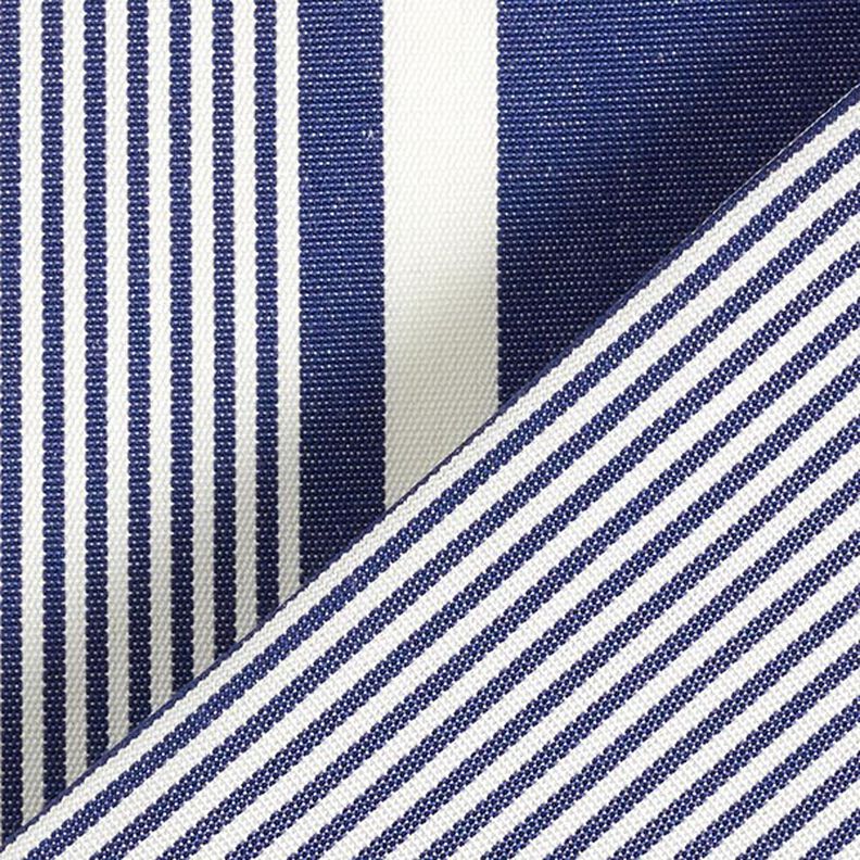 Tecido para exteriores Lona Riscas – azul-marinho/branco,  image number 5