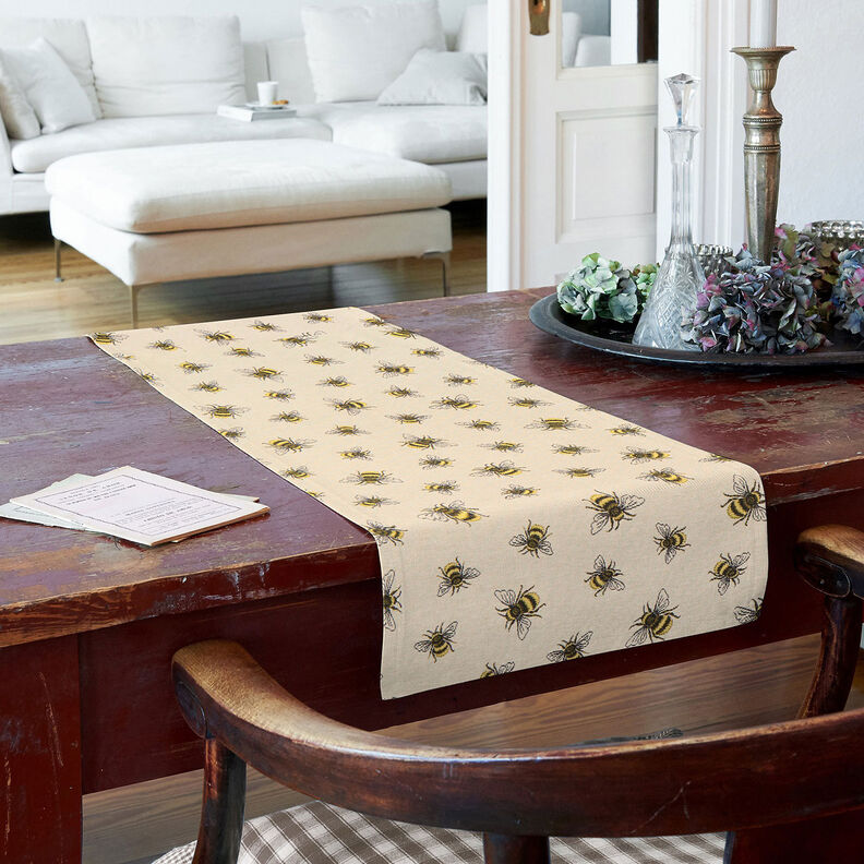 Tecido para decoração Gobelina Enxame de abelhas – bege claro/amarelo,  image number 8