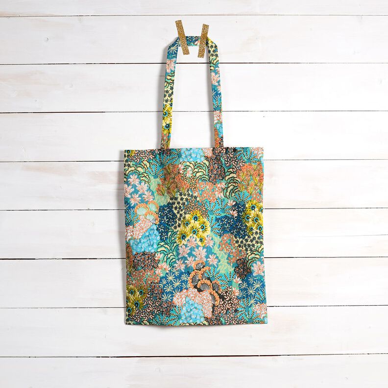 Algodão revestido Mar de flores – azul-oceano/terracota,  image number 8