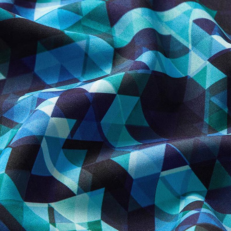 Softshell Triângulos coloridos Impressão Digital – azul-noite/turquesa,  image number 3
