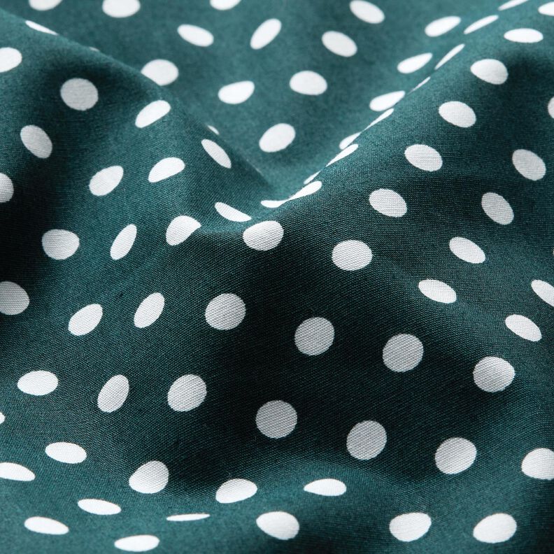 Popelina de algodão Polka Dots – verde escuro/branco,  image number 2