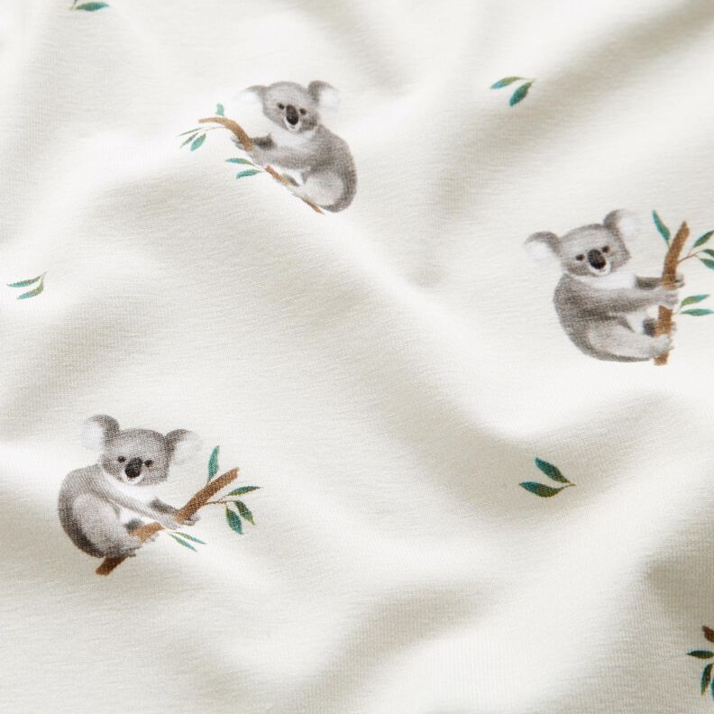 GOTS Jersey de algodão Coala Impressão Digital – marfim,  image number 2