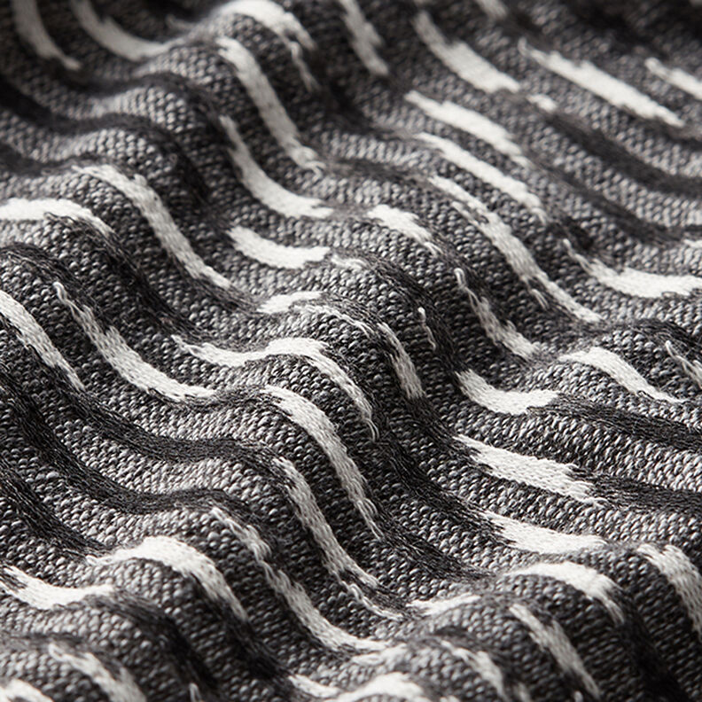 Tecido de malha leve Losangos – preto/branco | Retalho 70cm,  image number 2