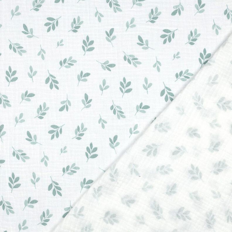 Musselina/ Tecido plissado duplo Ramos | Poppy Fabrics – branco/verde amarelado,  image number 4