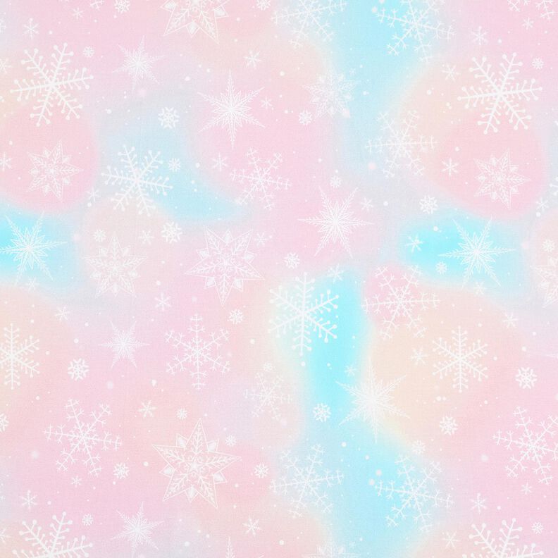 Jersey de algodão Gradiente de aquarela de flocos de neve | Glitzerpüppi – azul-gelo/rosé,  image number 1