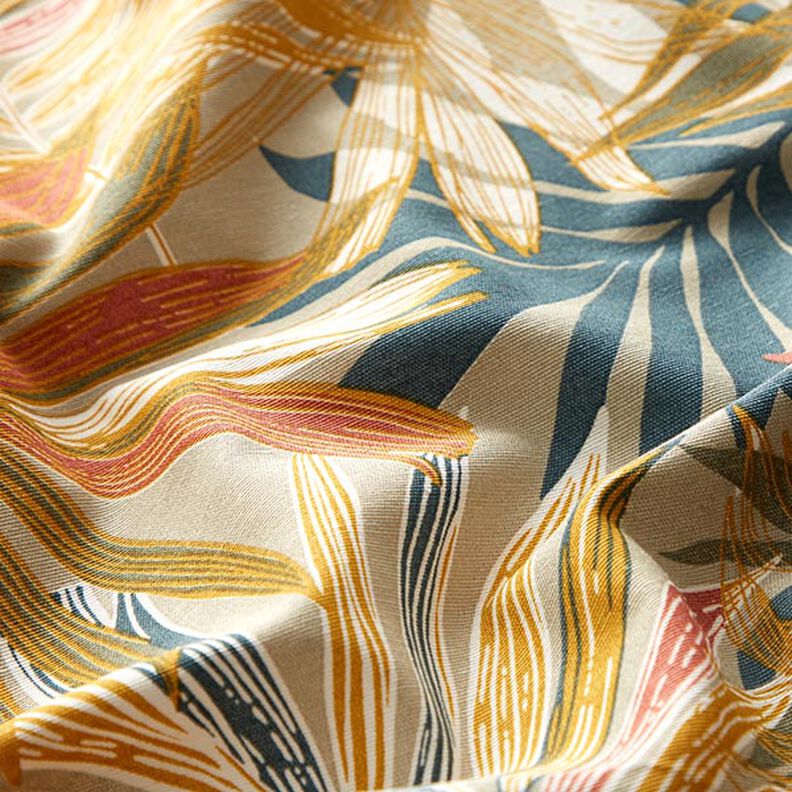 Tecido para decoração Lona Folhas da selva 280cm – cor de areia/cor de malagueta,  image number 2