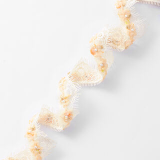 Fita de renda Flores de tule [30 mm] – damasco, 