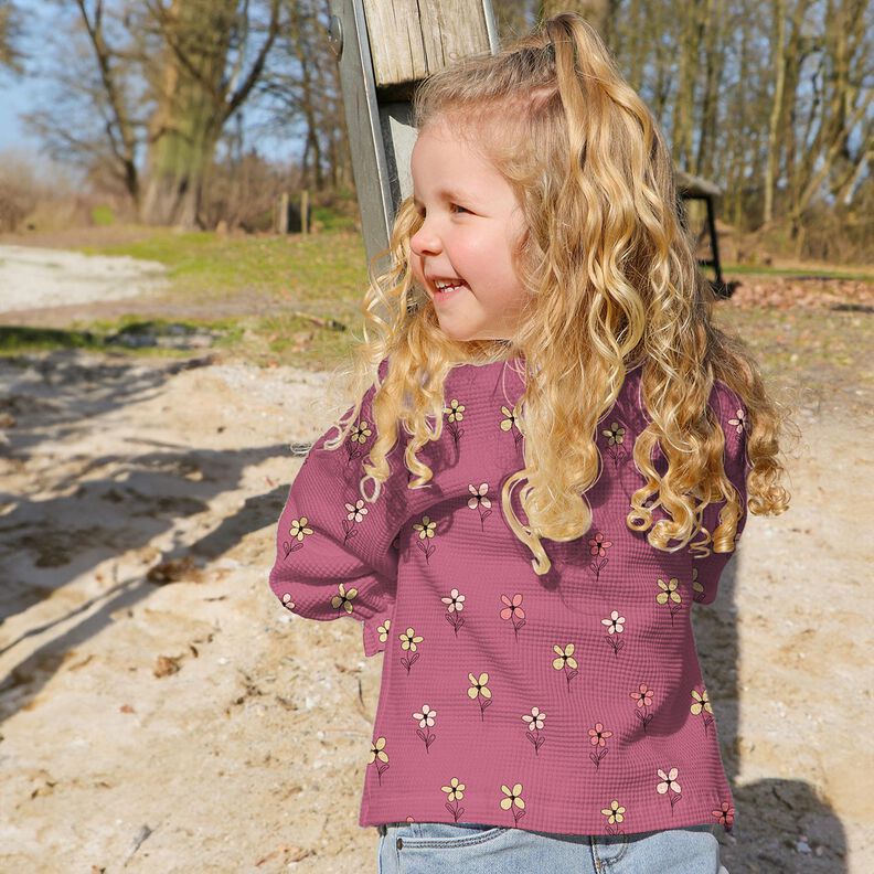 Jersey Favos Flores | Poppy Fabrics – marfim/damasco,  image number 5