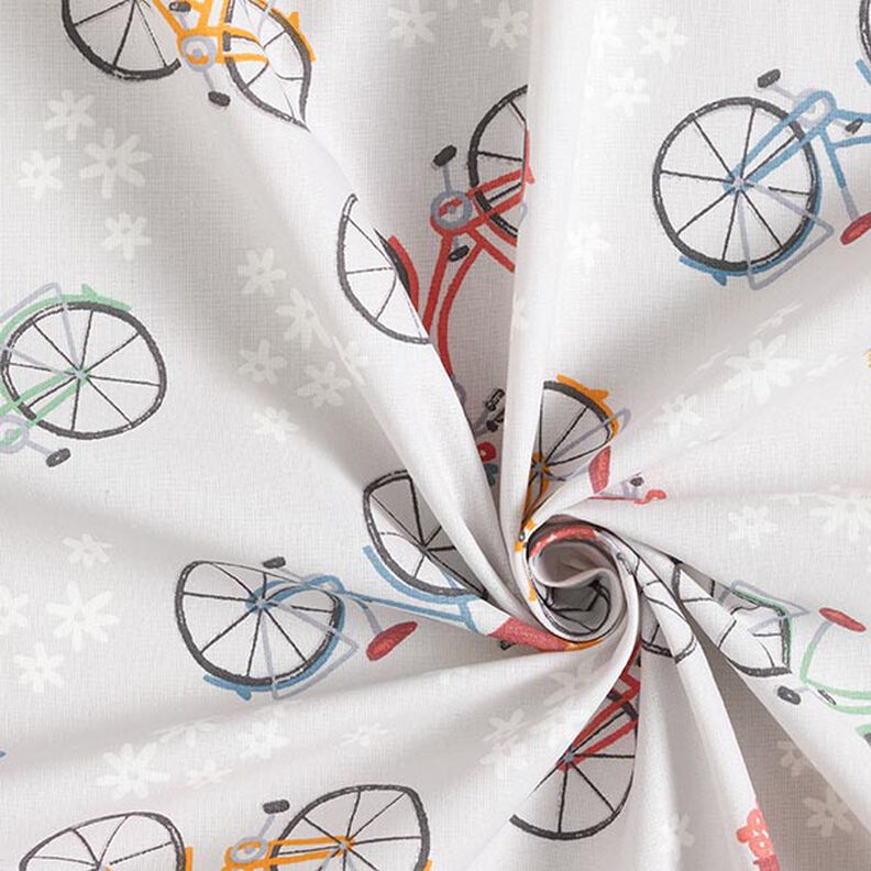 Tecido de algodão Cretone Bicicleta holandesa – laranja-claro/cinzento-névoa,  image number 3