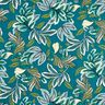 Tecido para decoração Panamá Folhas entrelaçadas – azul petróleo/mostarda,  thumbnail number 1