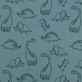 French Terry Sweat de ver&atilde;o Grandes dinossauros rabiscados &ndash; azul, 