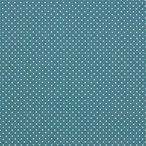 Popelina de algodão pintas pequenas – azul petróleo/branco, 