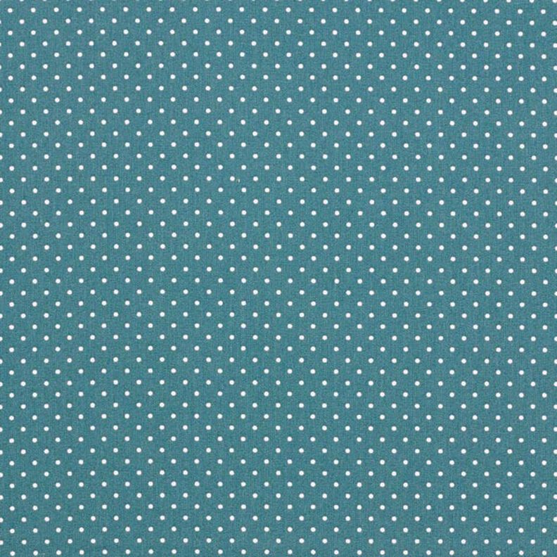 Popelina de algodão pintas pequenas – azul petróleo/branco,  image number 1