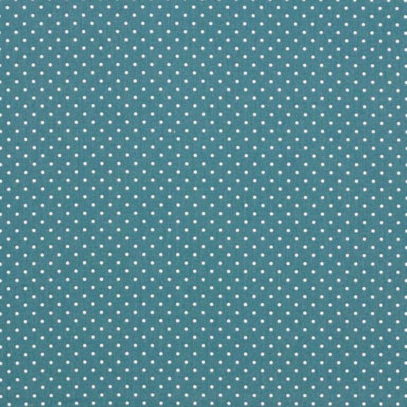Popelina de algodão pintas pequenas – azul petróleo/branco,  image number 1
