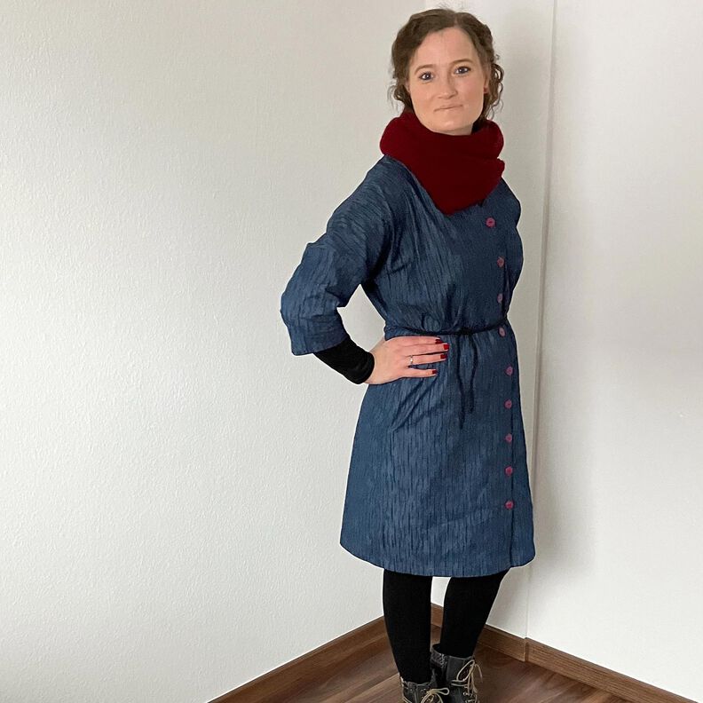 FRAU EDDA Vestido blusa, corte direito, com fila de botões e bolsos | Studio Schnittreif | XS-XXL,  image number 5