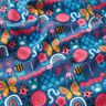 Tecido de algodão Cretone Borboletas e abelhas – azul-oceano/rosa intenso,  thumbnail number 2