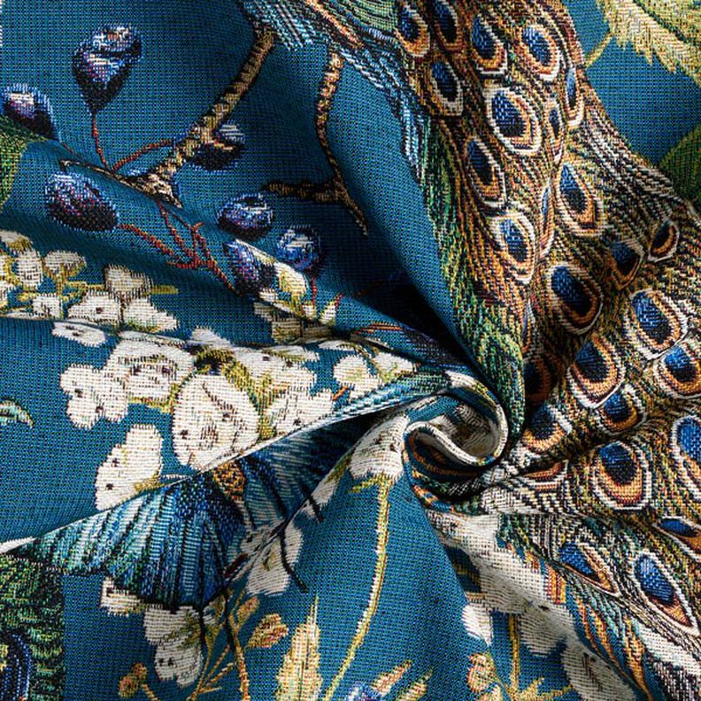 Tecido para decoração Gobelina Pavão – azul petróleo,  image number 3