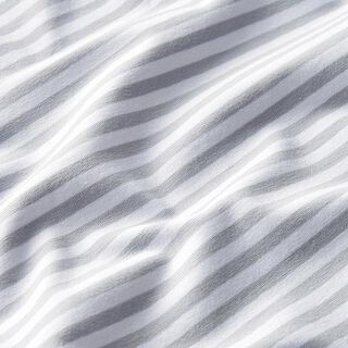 Jersey de algodão Riscas estreitas – cinzento claro/branco, 