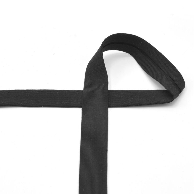 Fita de viés Jersey de algodão [20 mm] – preto,  image number 2