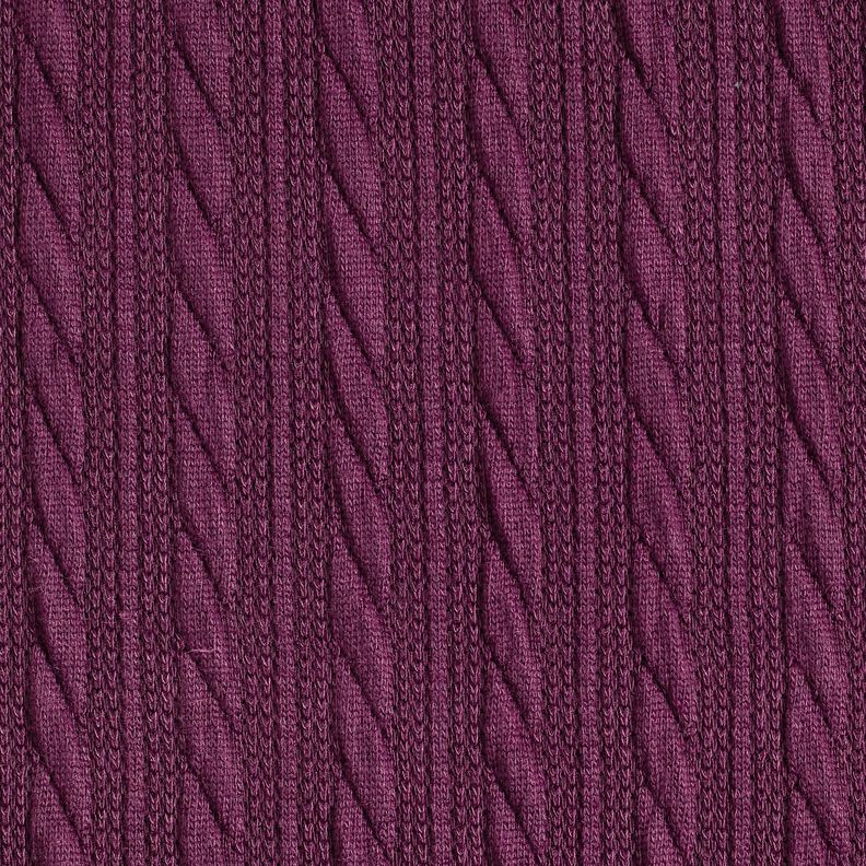 Malha Cloqué Padrão entrançado – merlot,  image number 1