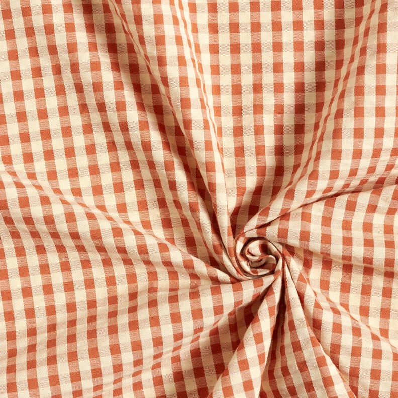 Anarruga Algodão Xadrez tecido – terracota/bege claro,  image number 3