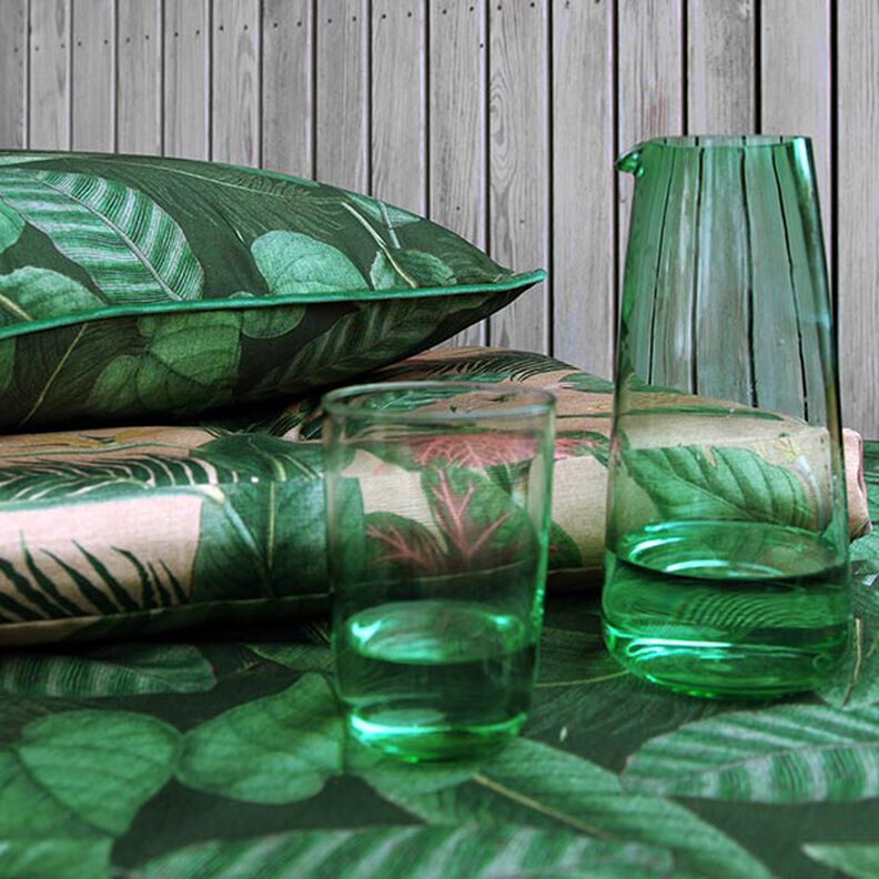 Tecido para exteriores Lona Folhas de palmeira – verde escuro,  image number 6