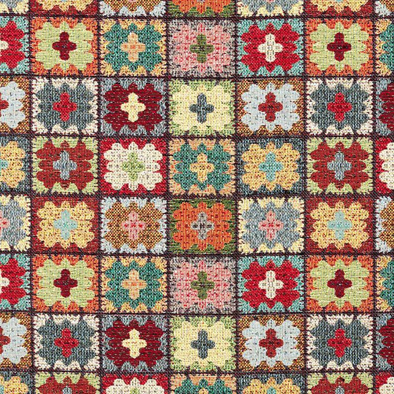 Tecido para decoração Gobelina Aparência crochet Mini – preto/vermelho,  image number 1