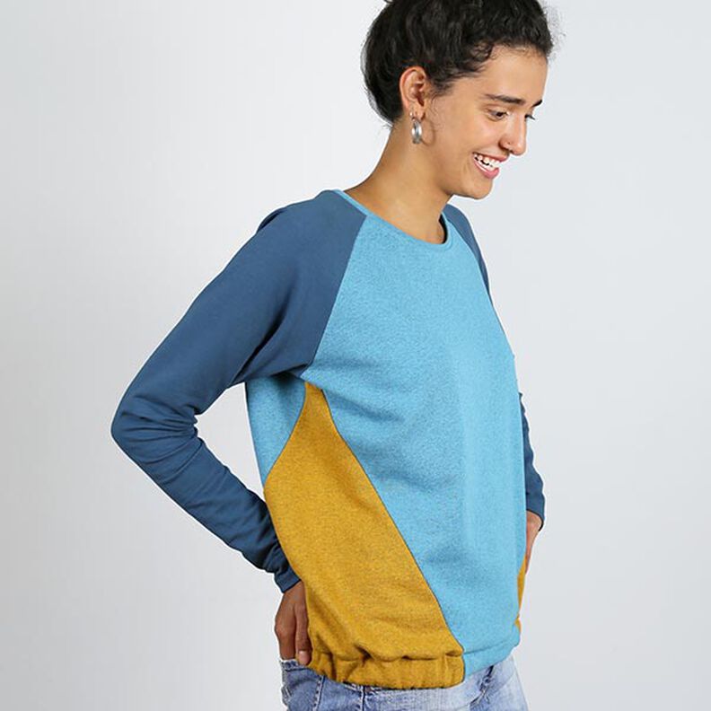 FRAU LILLE - Sweater raglã com costuras divisórias diagonais, Studio Schnittreif  | XS -  XXL,  image number 3