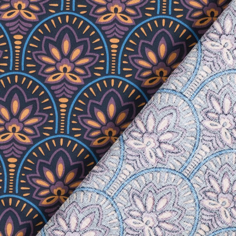 Algodão revestido Leques abstratos – azul-noite,  image number 5