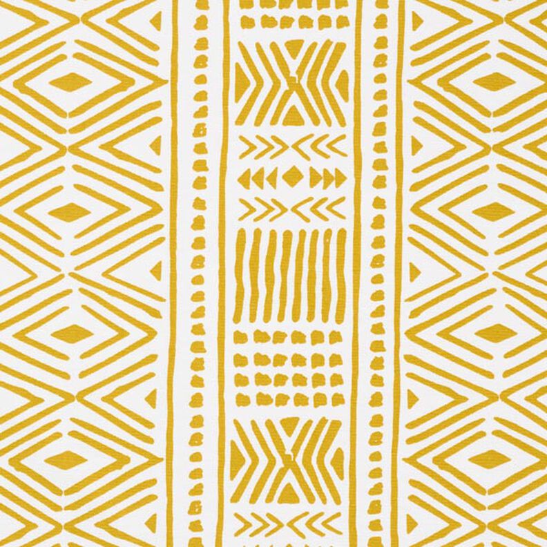 Tecido para decoração Lona Étnico – mostarda/branco,  image number 1