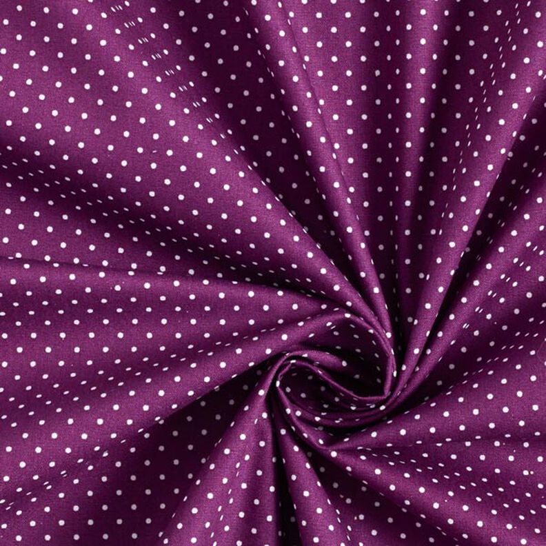 Popelina de algodão pintas pequenas – vermelho violeta médio/branco,  image number 5