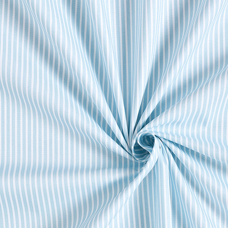 Popelina de algodão Riscas – azul claro/branco,  image number 3